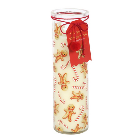 Christmas Candy Cane Warm Gingerbread Tube Candle
