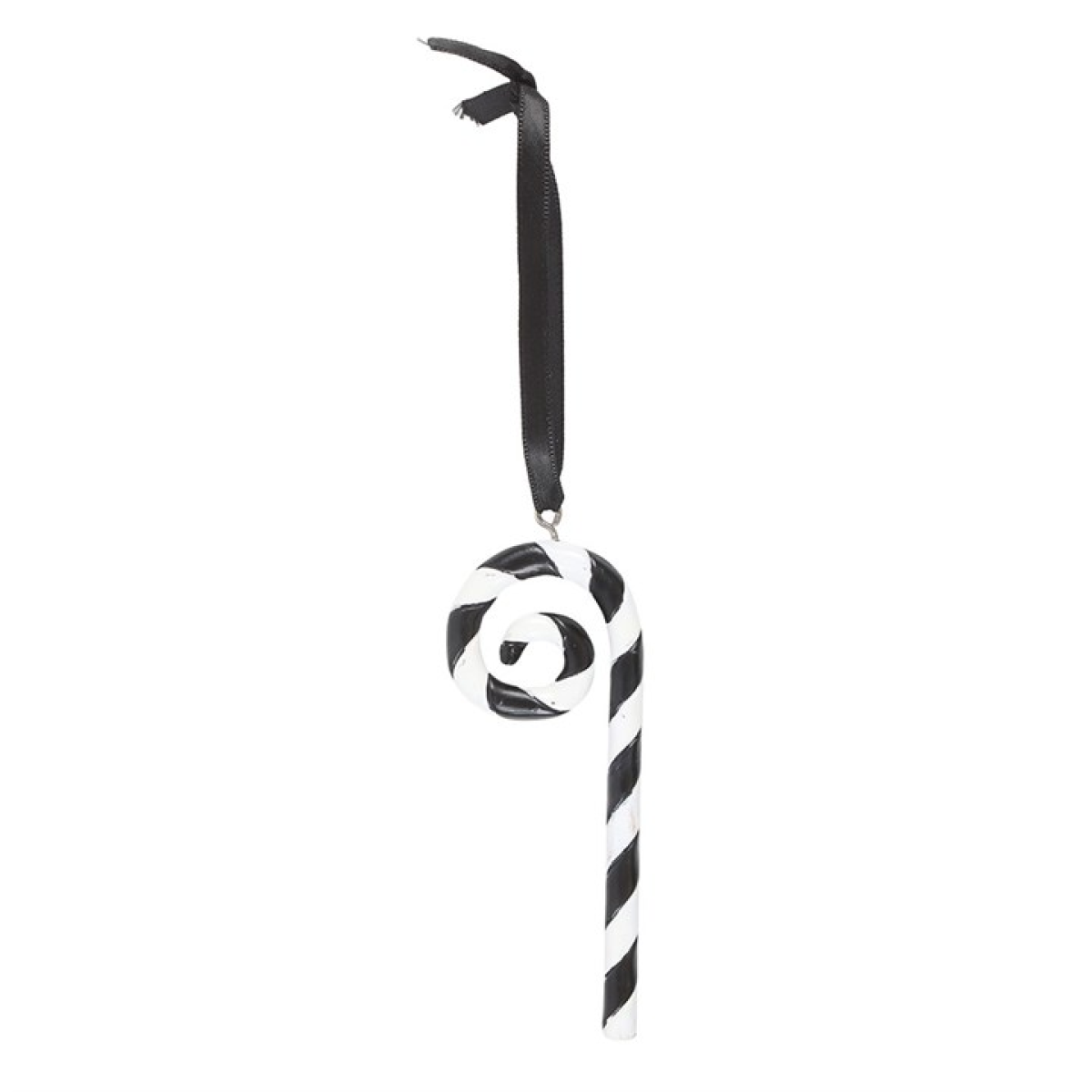 Black and White Candy Cane Hanging Christmas Tree Ornament