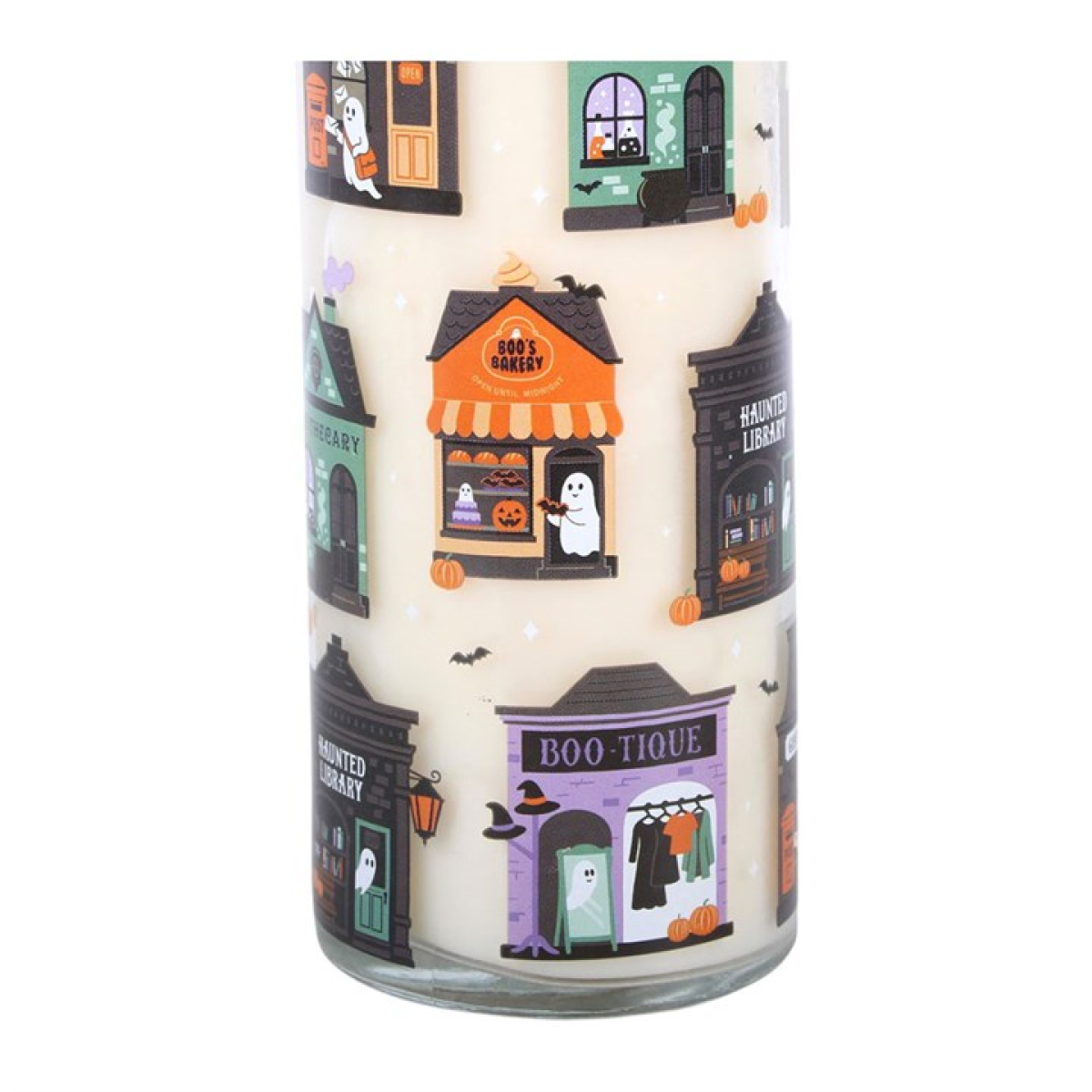 Spooky Street Halloween Pumpkin Cinnamon Roll Tube Candle
