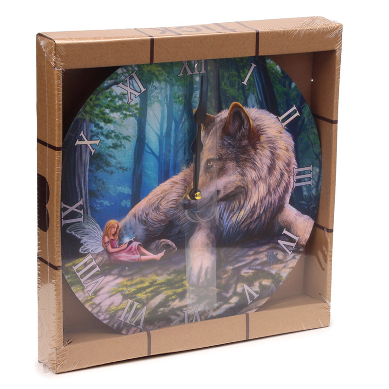 'Fairy Stories' Wooden Wall Clock - A Lisa Parker Wolf and Fairy Design