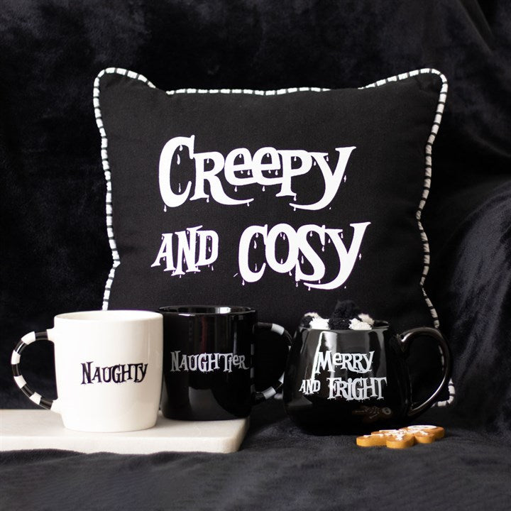 'Merry and Fright' Gothic Christmas Mug and Socks Gift Set