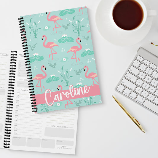 Personalised Fancy Flamingo A5 Daily Planner
