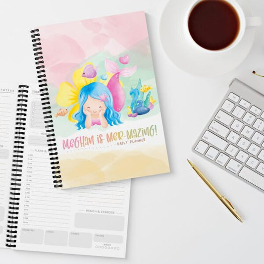 Personalised 'Mer-Mazing' Mermaid A5 Daily Planner
