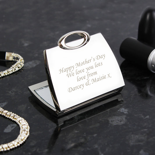 Personalised Handbag Compact Mirror (Any Message)