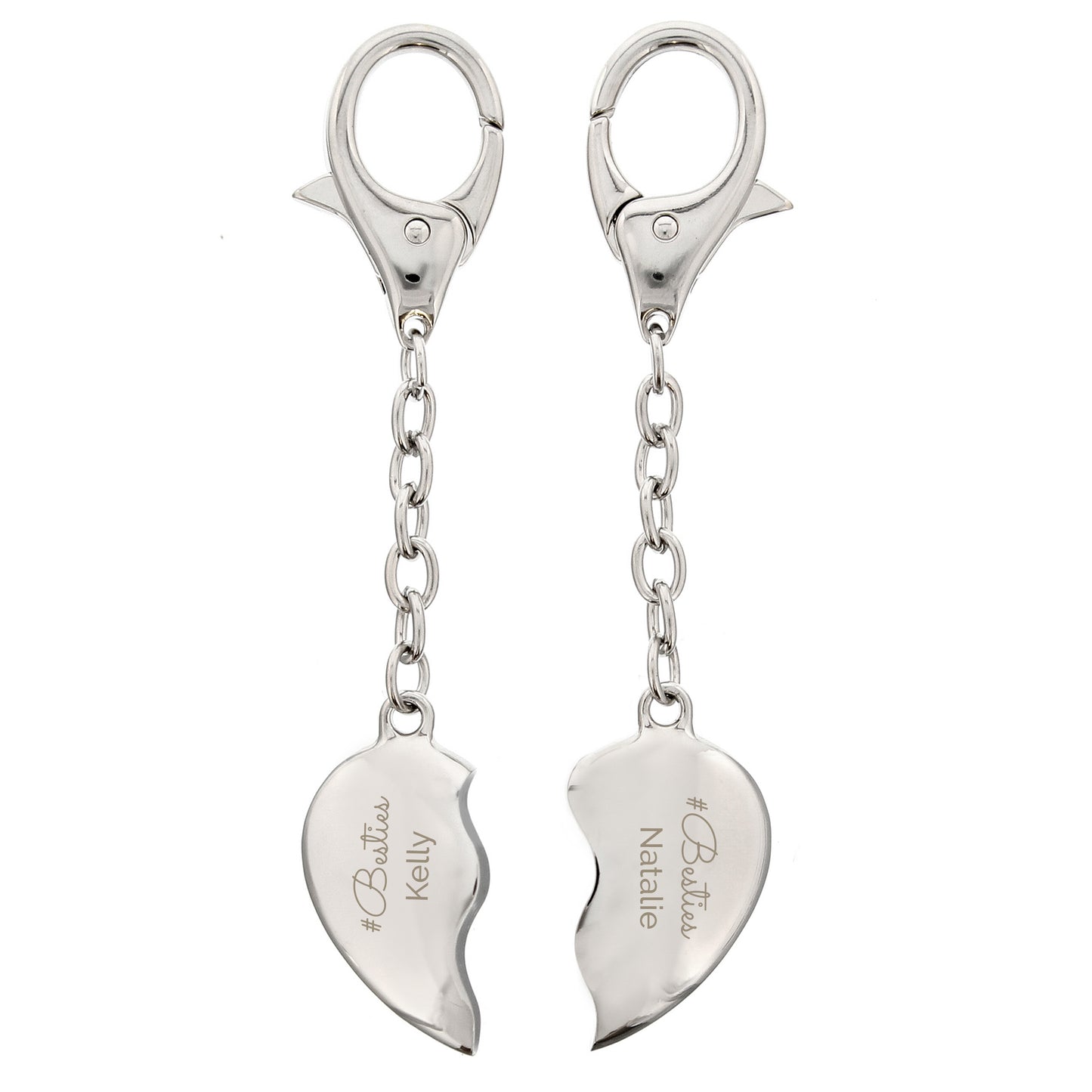 Personalised 'Any Message' Two Hearts Keyring