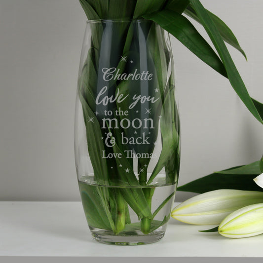 Personalised 'Love You To The Moon and Back' Bullet Vase