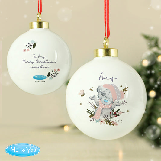 Personalised Me To You Cosy Winter Christmas Bauble