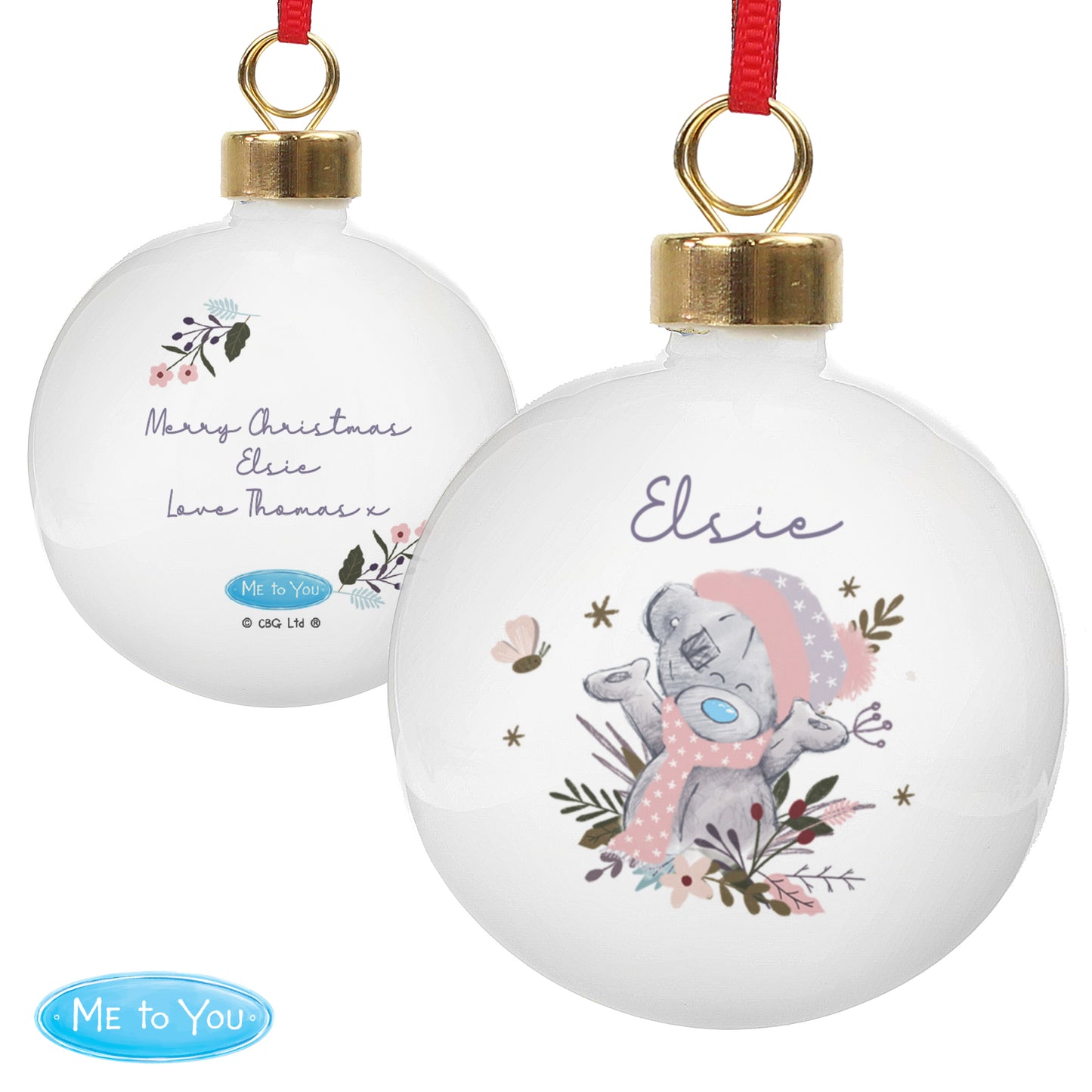 Personalised Me To You Cosy Winter Christmas Bauble
