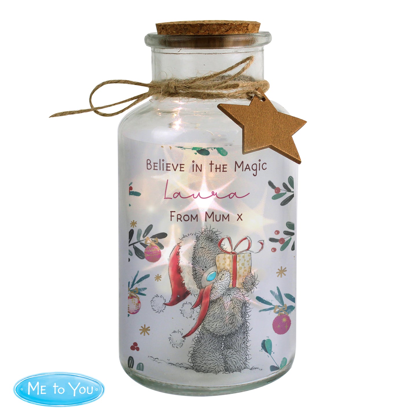 Personalised Me to You Cosy Winter LED Glass Jar