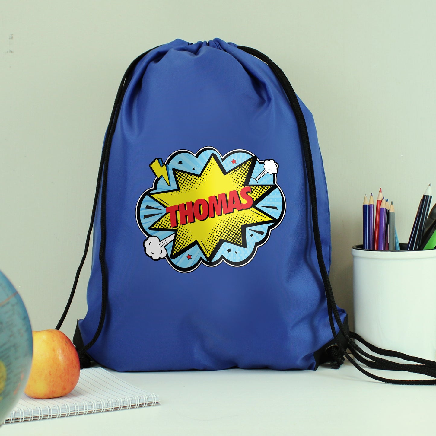 Personalised Superhero Swimming, Gym or Kit Bag - Blue