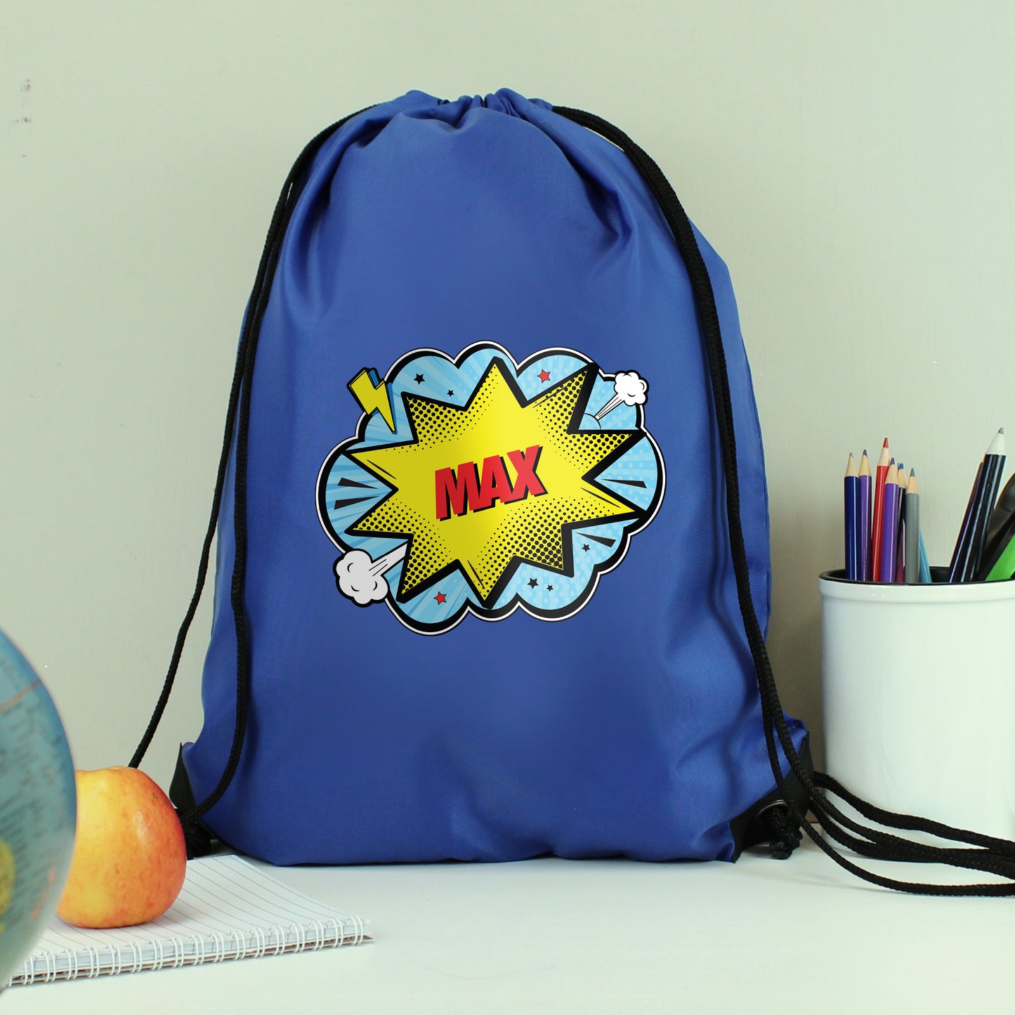 Personalised Superhero Swimming, Gym or Kit Bag - Blue