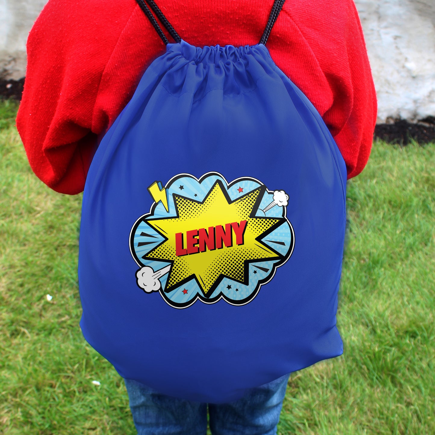 Personalised Superhero Swimming, Gym or Kit Bag - Blue