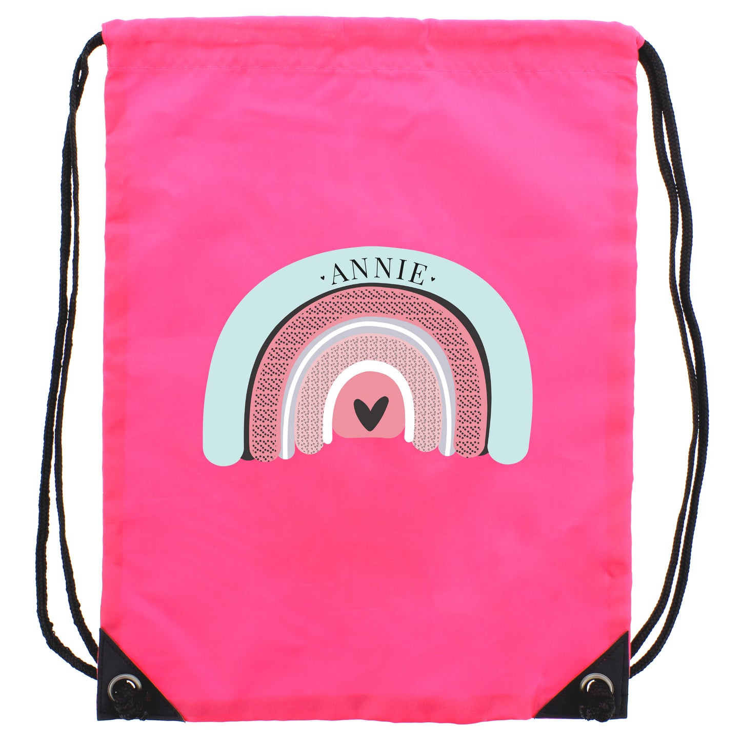 Personalised Rainbow Swimming, Gym or Kit Bag - Pink