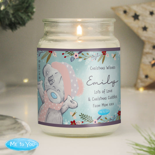 Personalised Me to You LARGE Cosy Winter Candle Jar - Vanilla Scent