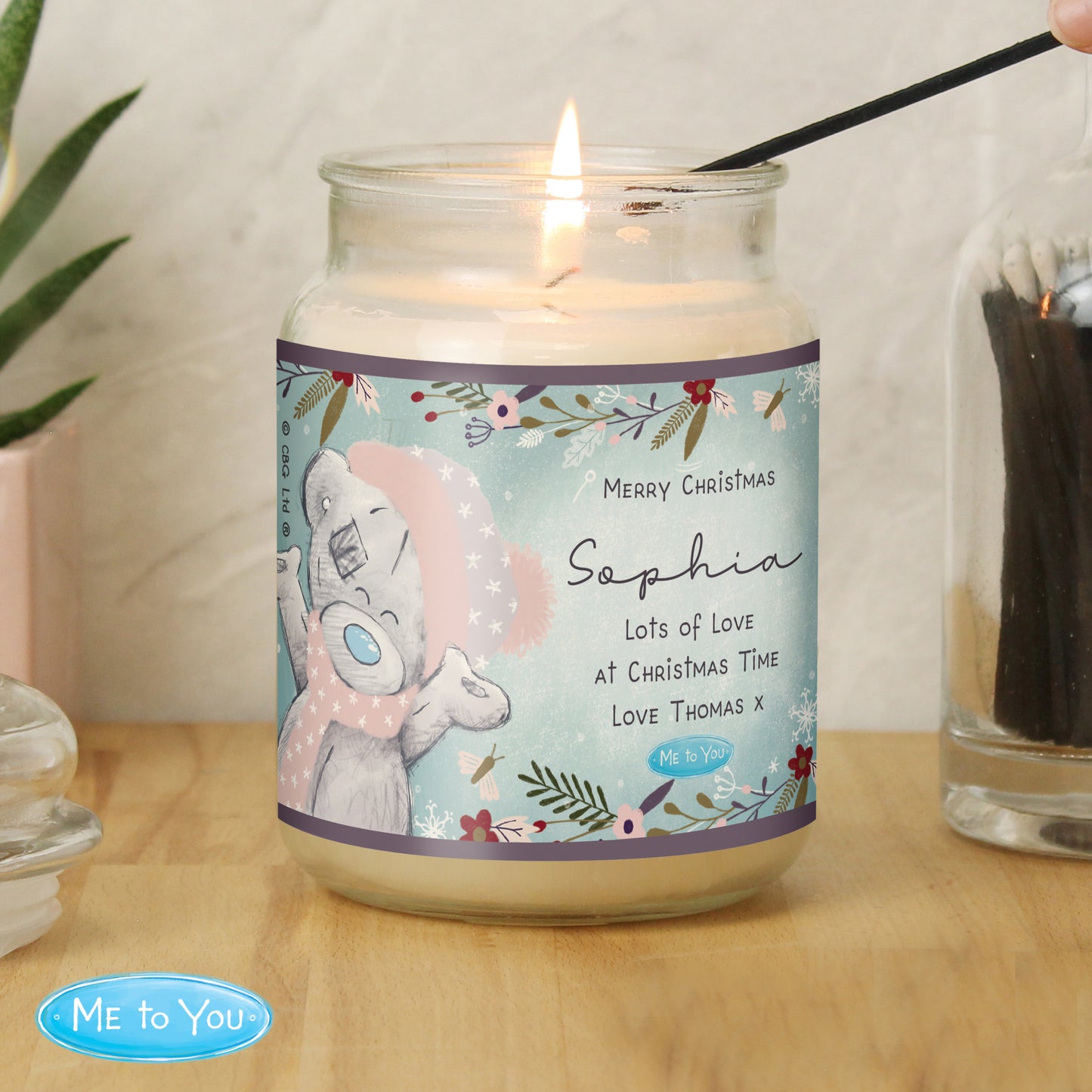 Personalised Me to You LARGE Cosy Winter Candle Jar - Vanilla Scent