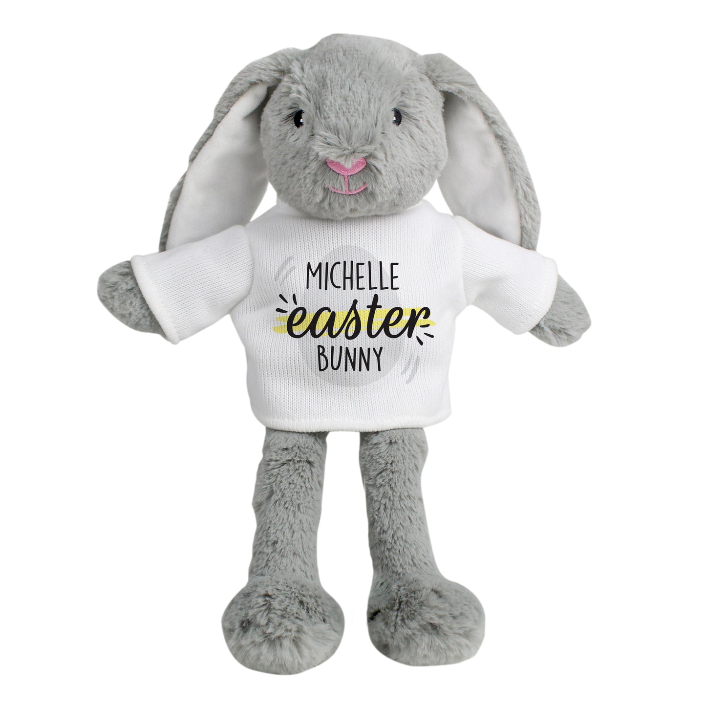 Personalised Easter Bunny Rabbit Soft Toy with Easter Egg T-Shirt - New Design