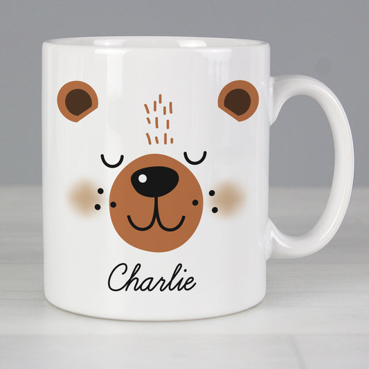 Personalised Cute Bear Face Mug - Updated Design