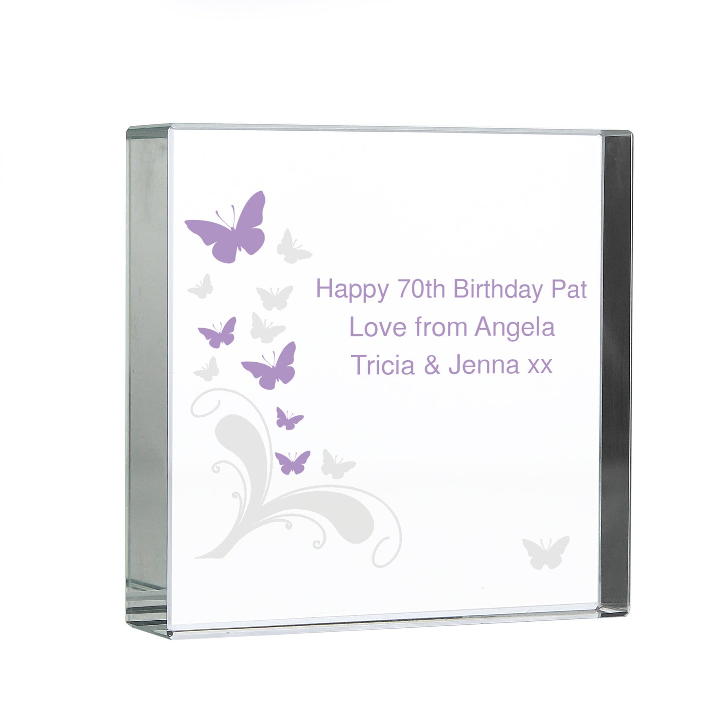 Personalised Butterflies Crystal Token - Any Occasion