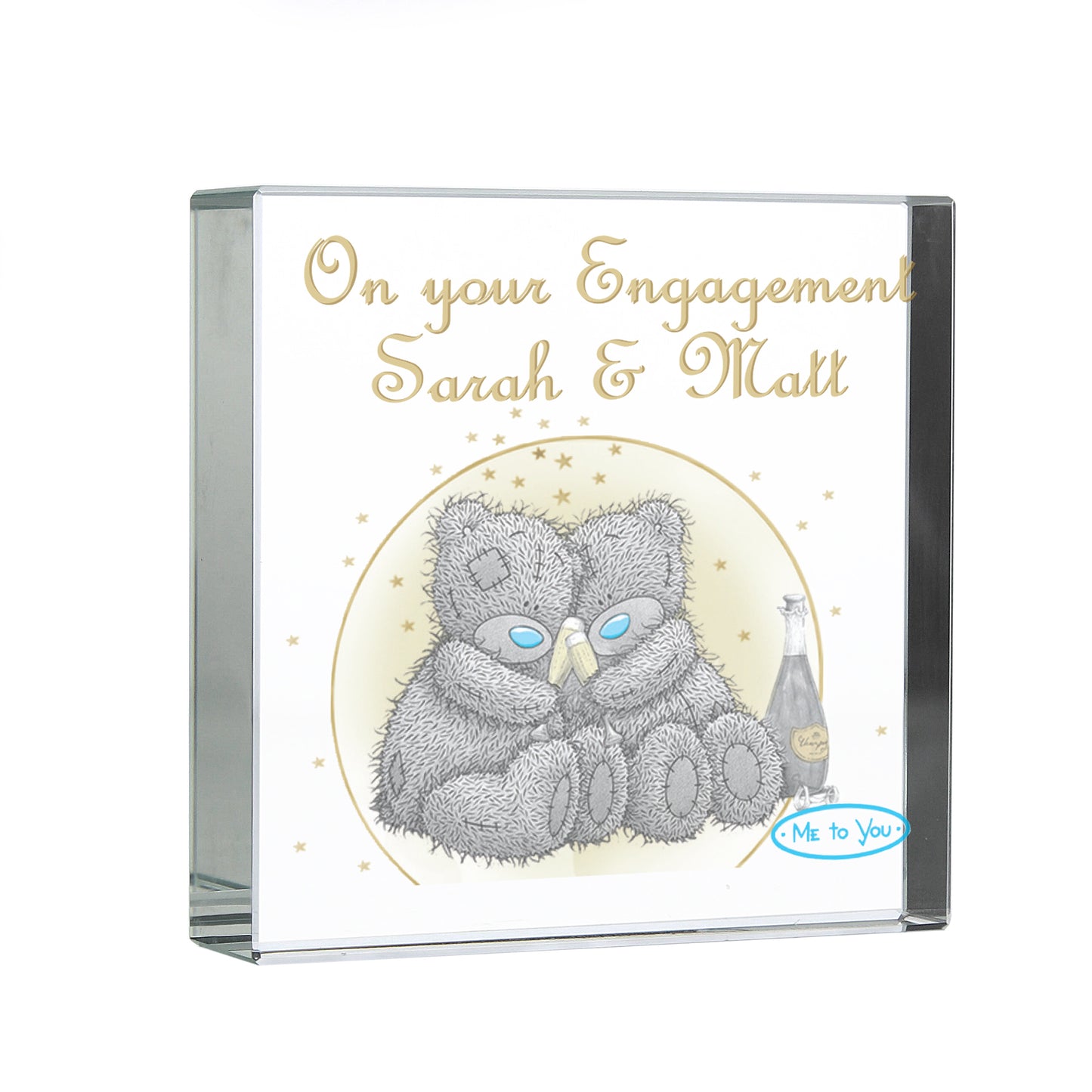 Personalised 'Me To You' Gold Stars (Couple) Crystal Token