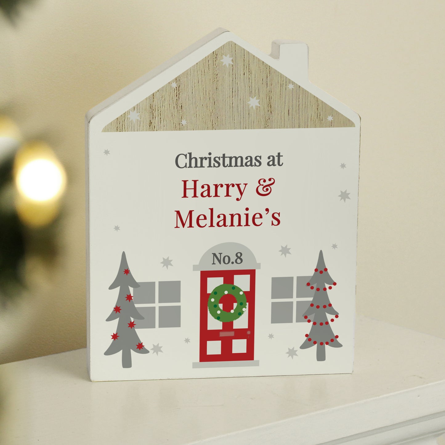 Personalised Christmas House Wooden Ornament