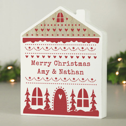 Personalised Christmas 'Fair Isle' Wooden Ornament