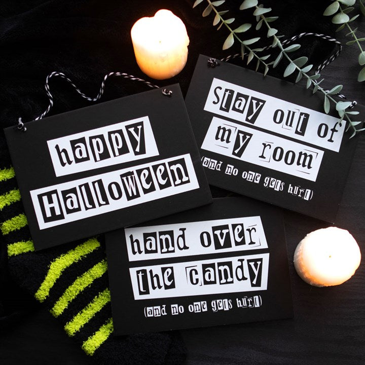 'Hand Over the Candy' Hanging Haloween Sign