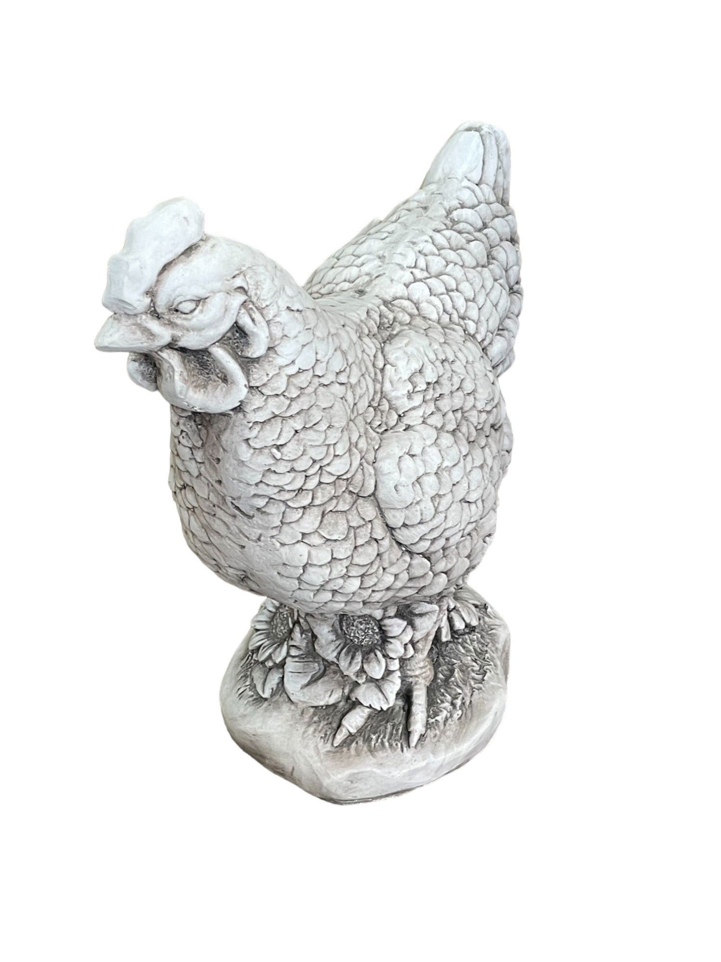 Stone Effect White Hen Statue - UK Only