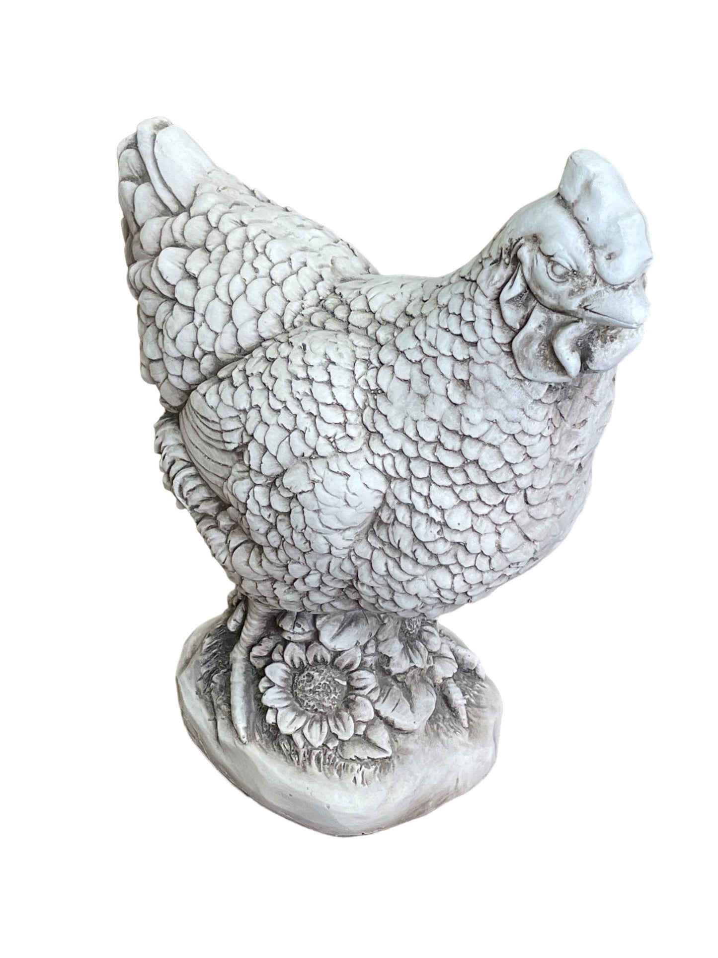 Stone Effect White Hen Statue - UK Only