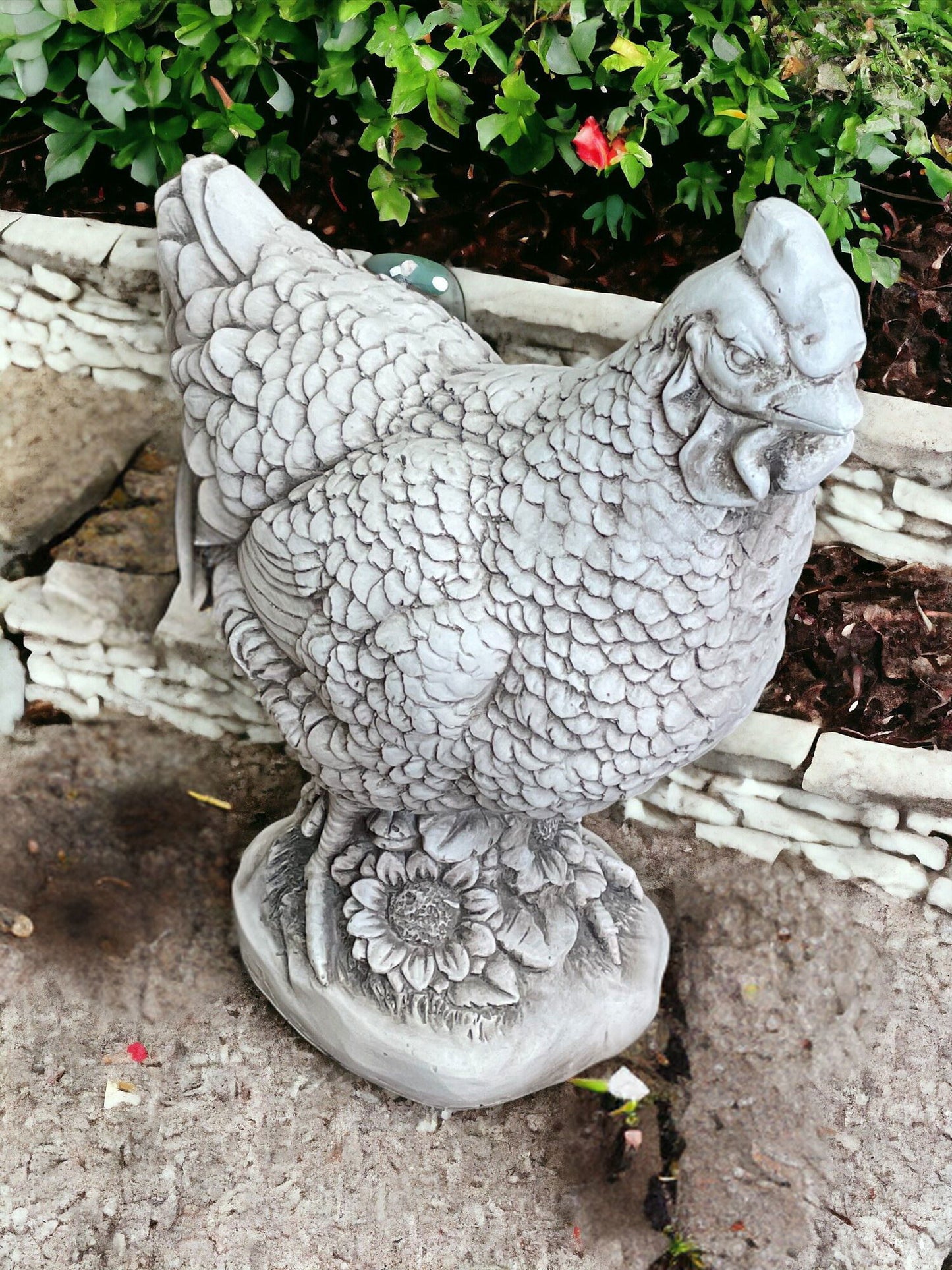 Stone Effect White Hen Statue - UK Only