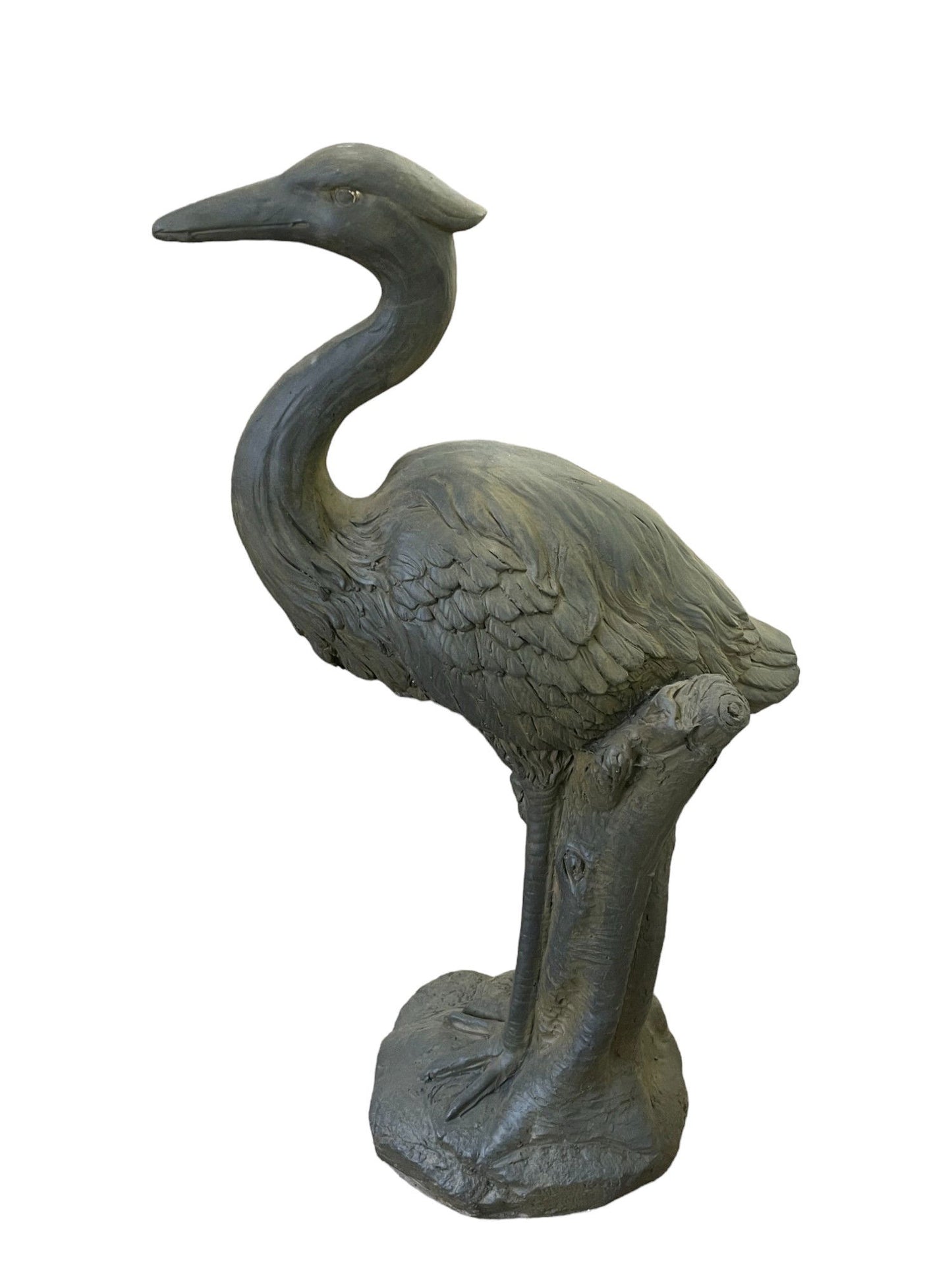 Stone Effect Grey Heron Statue - UK Only