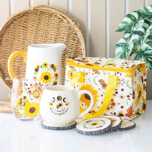 Summer Bee and Sunflower Ceramic Flower Jug (Vase)