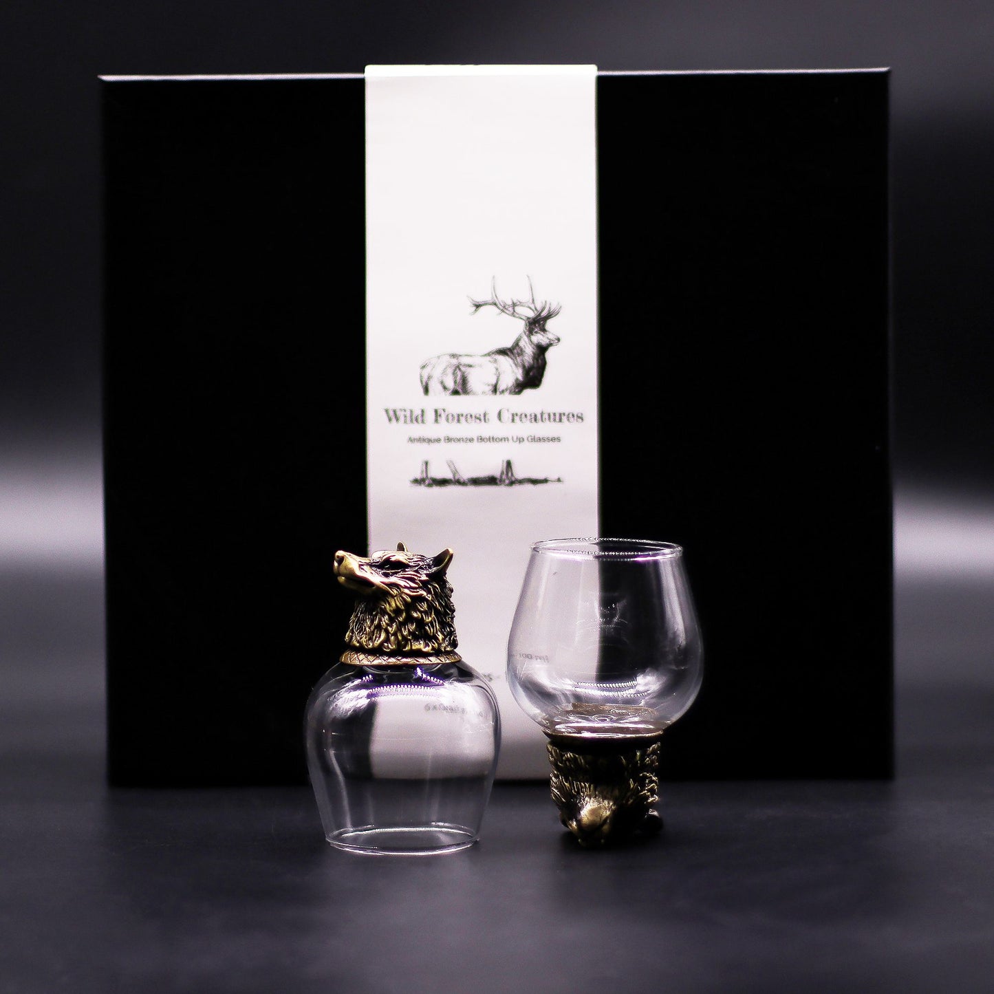 Wild Forest Creatures Set of 6 Shot Glasses (100ml) - Antique Bronze
