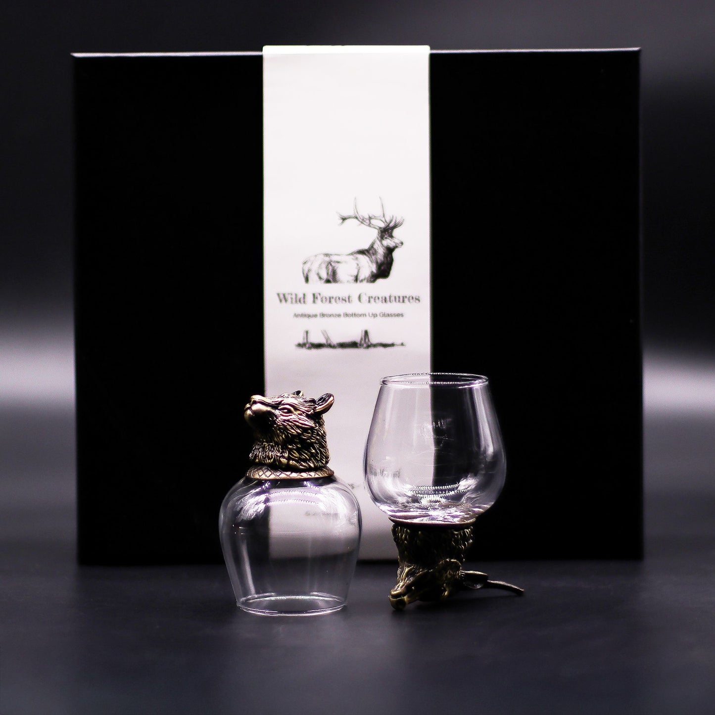 Wild Forest Creatures Set of 6 Shot Glasses (100ml) - Antique Bronze
