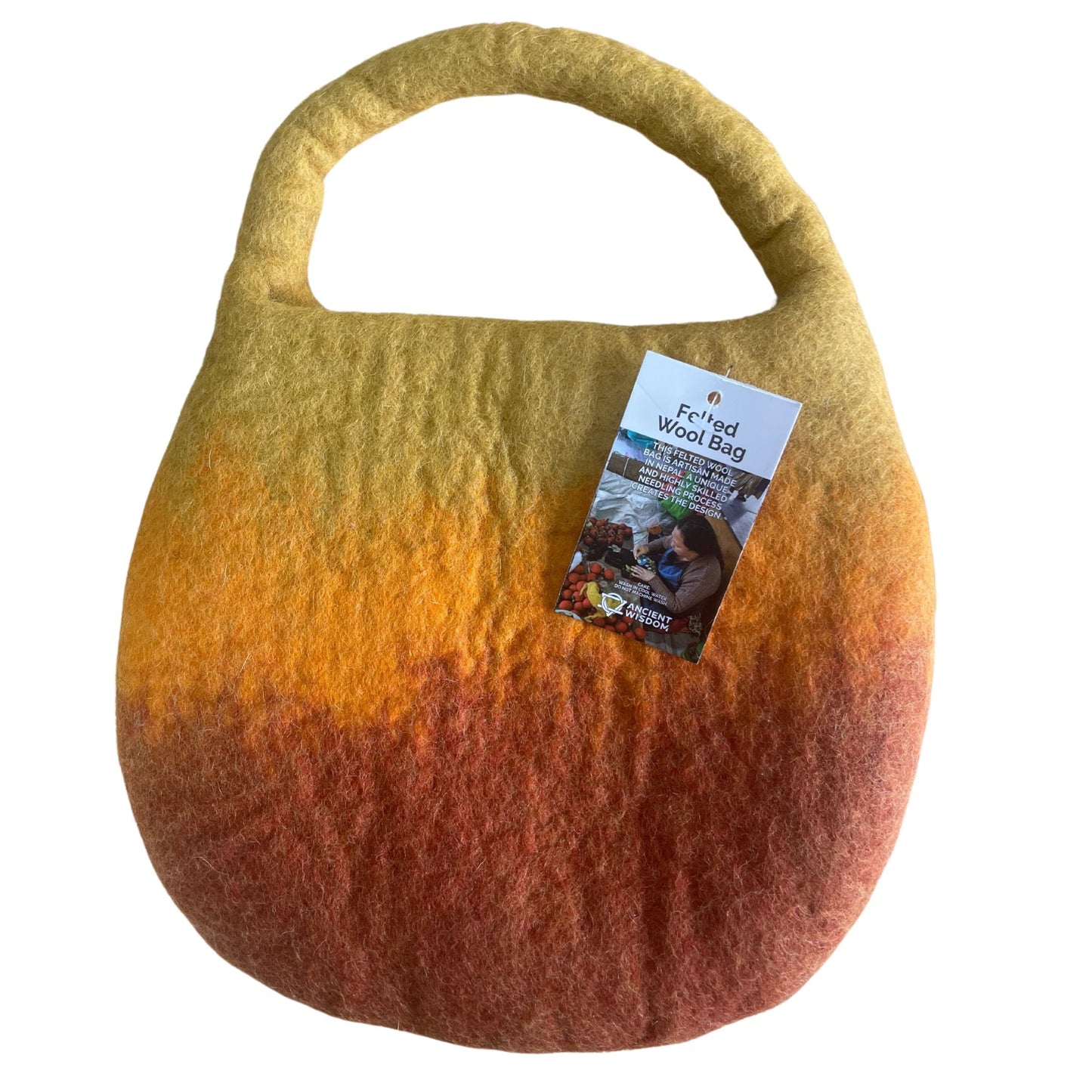 Water Felted Orange Bee Bag