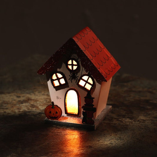 Spooky Spider Pumpkin House Halloween LED Decoration
