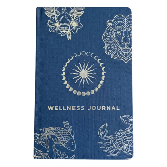 Midnight Blue Wellness Journal - Silver Zodiac - 120 pages