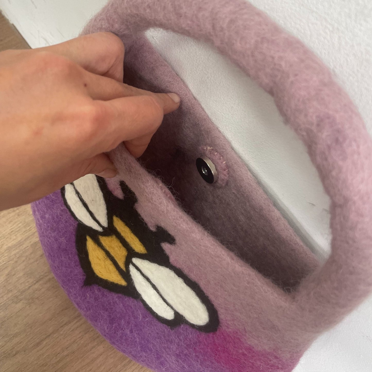 Water Felted Lavender Bee Bag
