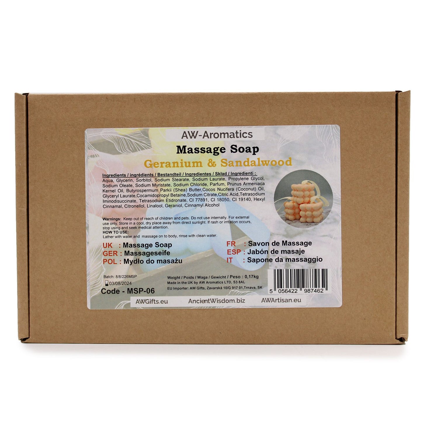 Massage Soap - Geranium & Sandalwood