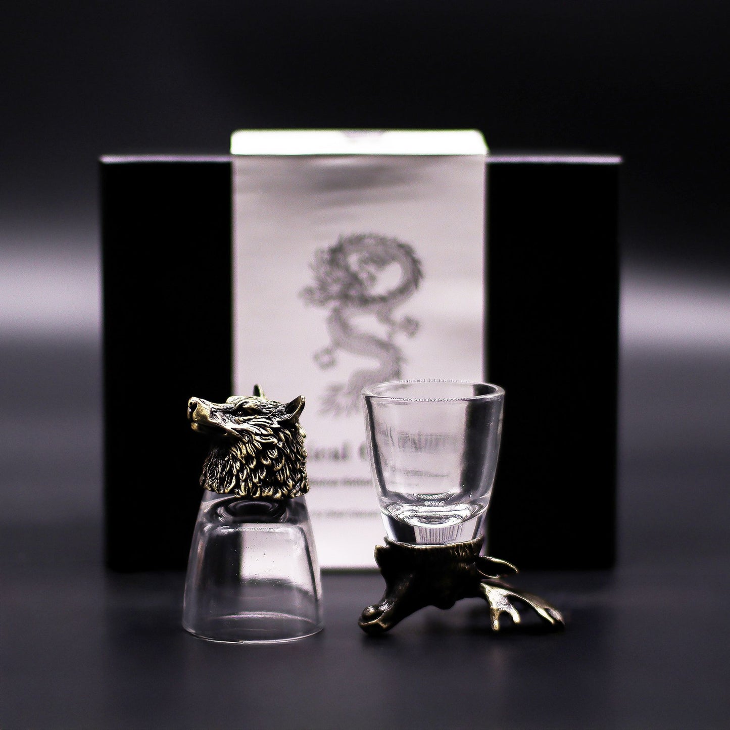 Wild Forest Creatures Set of 6 Shot Glasses (50ml) - Antique Bronze