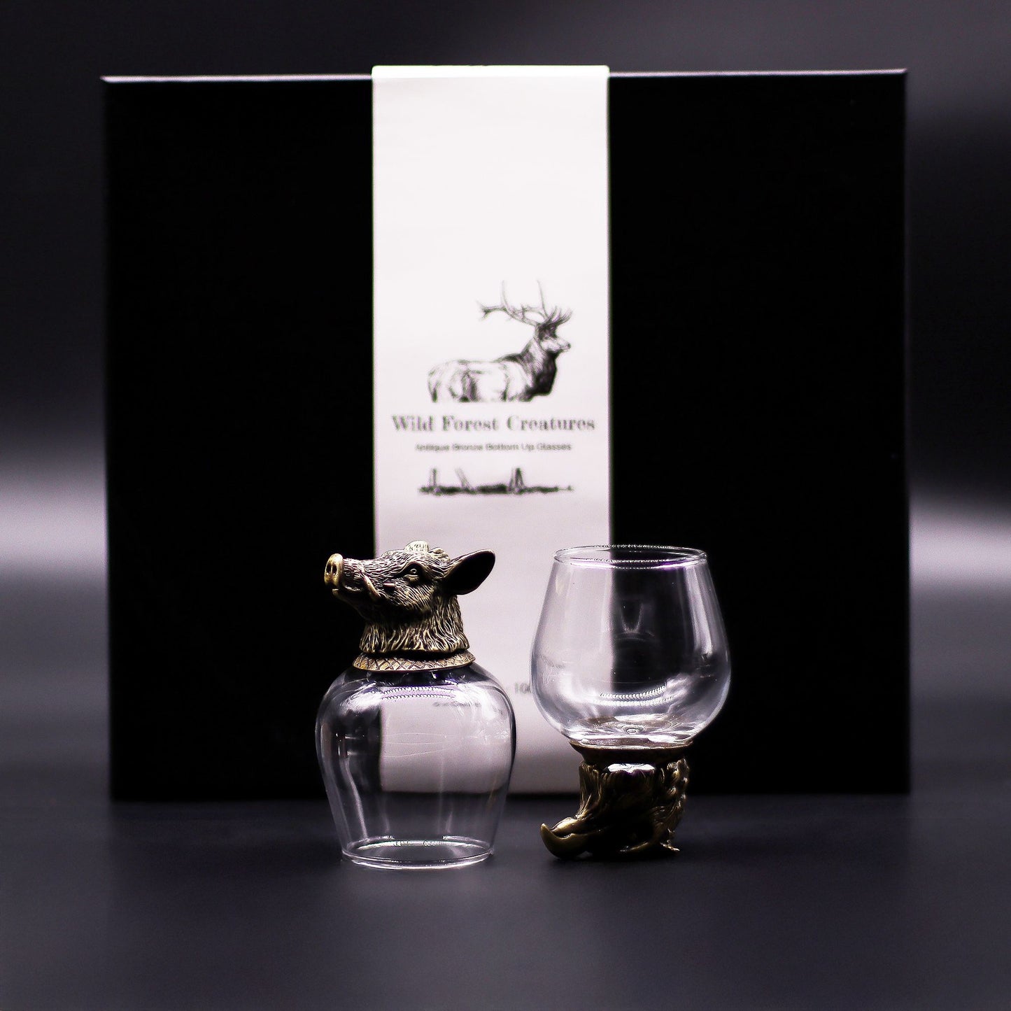 Wild Forest Creatures Set of 6 Shot Glasses (100ml) - Antique Bronze