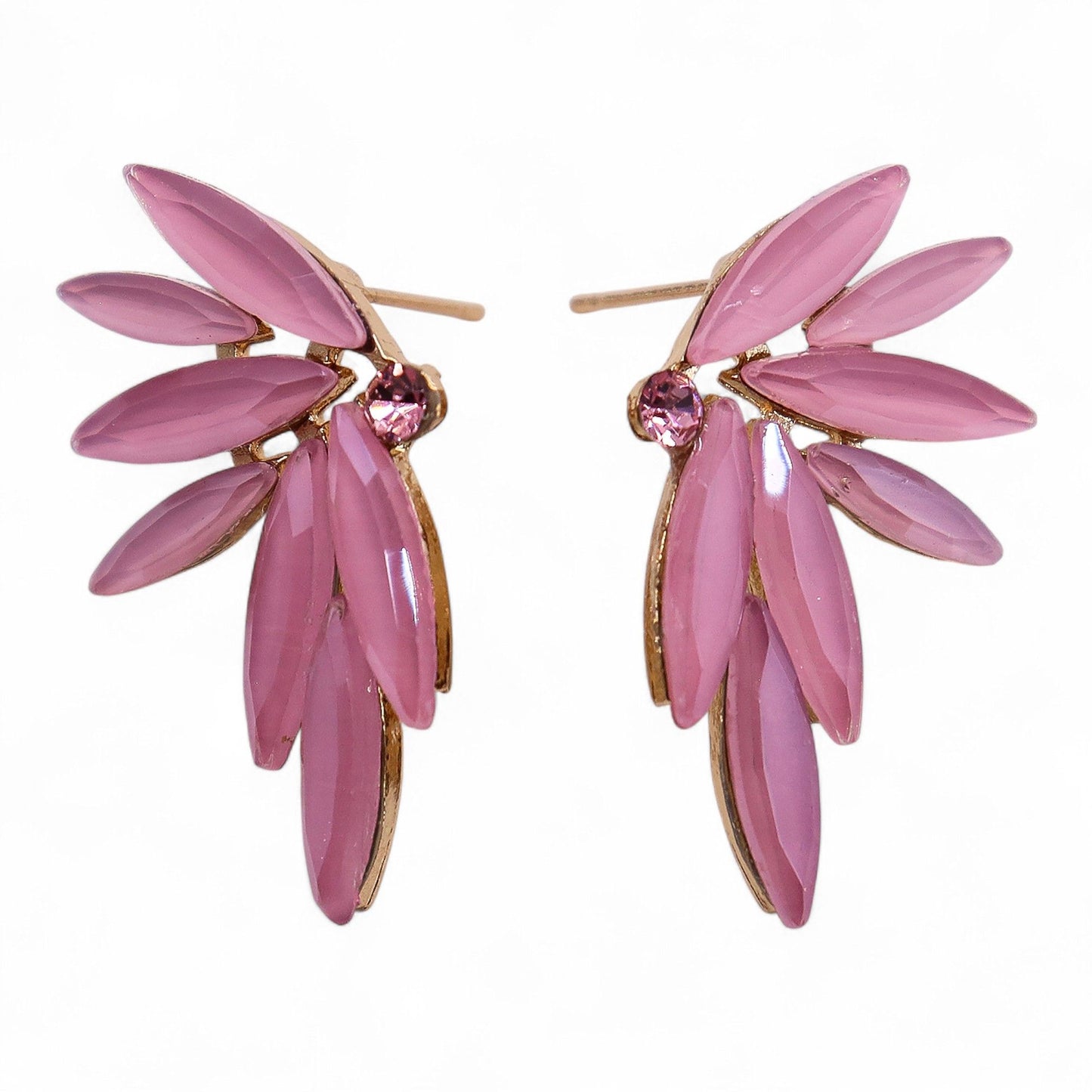Nymph Aurora: Vintage Glass Faries Earrings - Soft Pink