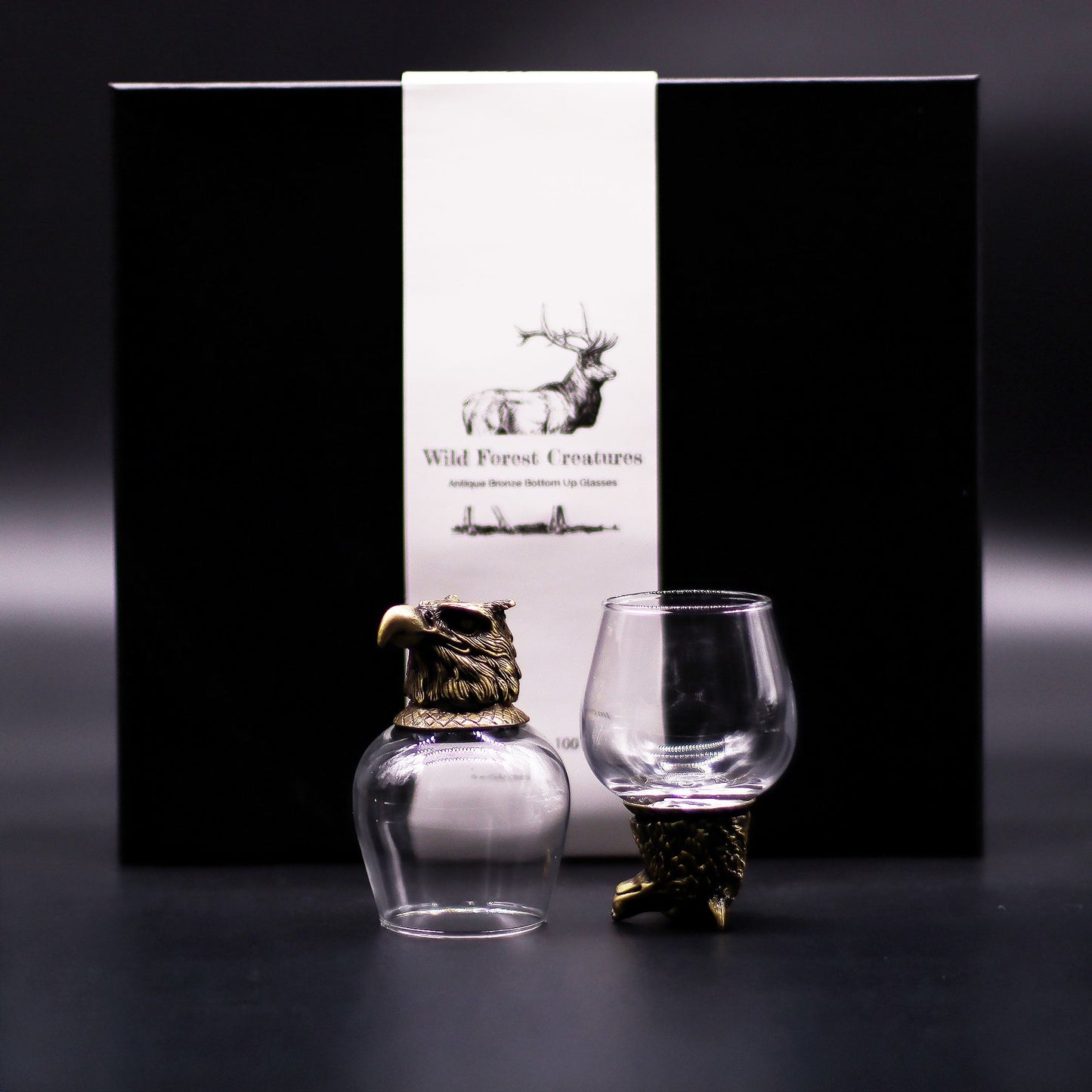 Wild Forest Creatures Set of 6 Shot Glasses (100ml) - Antique Bronze