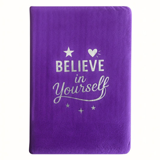 Lavender Velvet Notebook - 'Believe in Yourself' - 80 pages