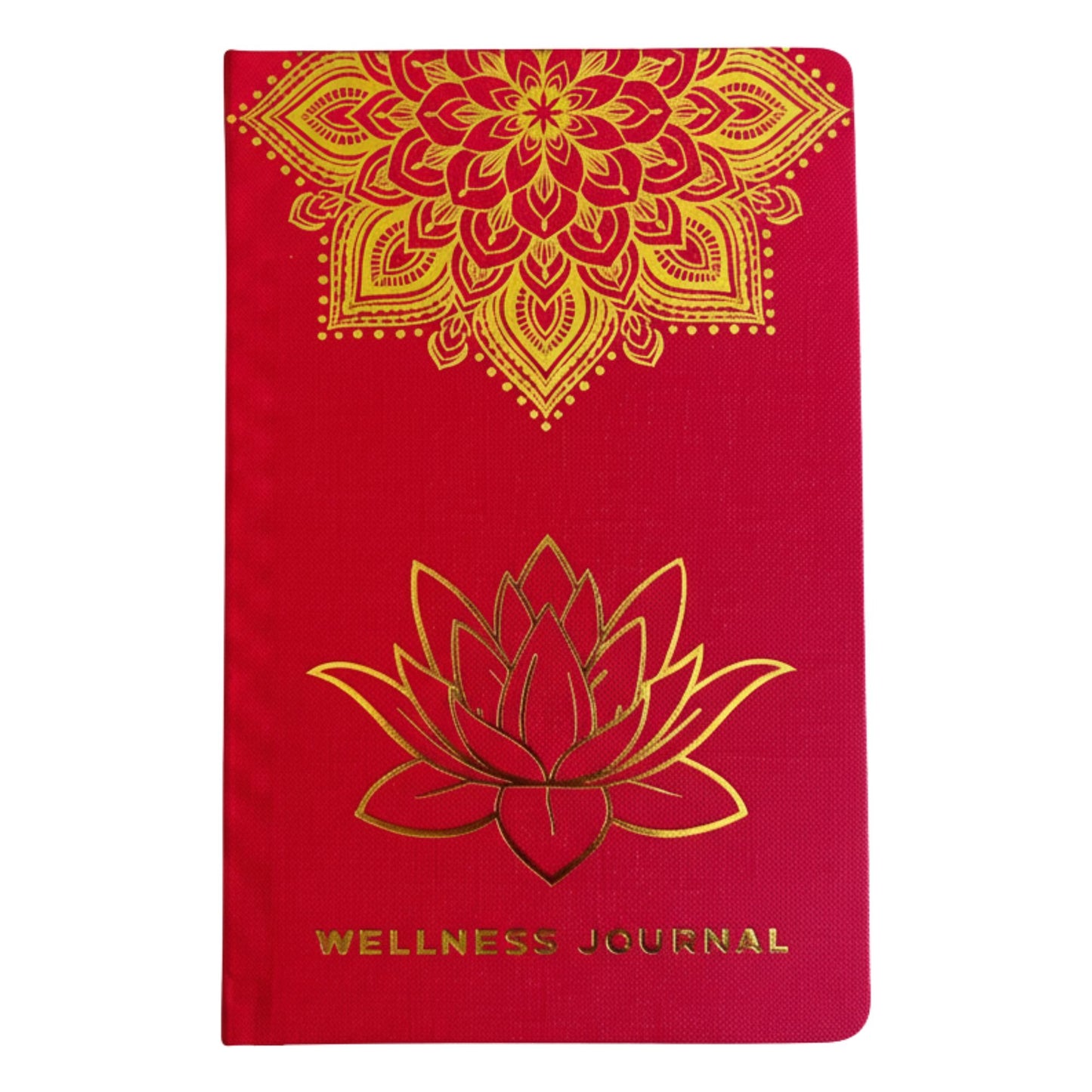 Red Wellness Journal - Golden Mandala and Lotus - 120 pages