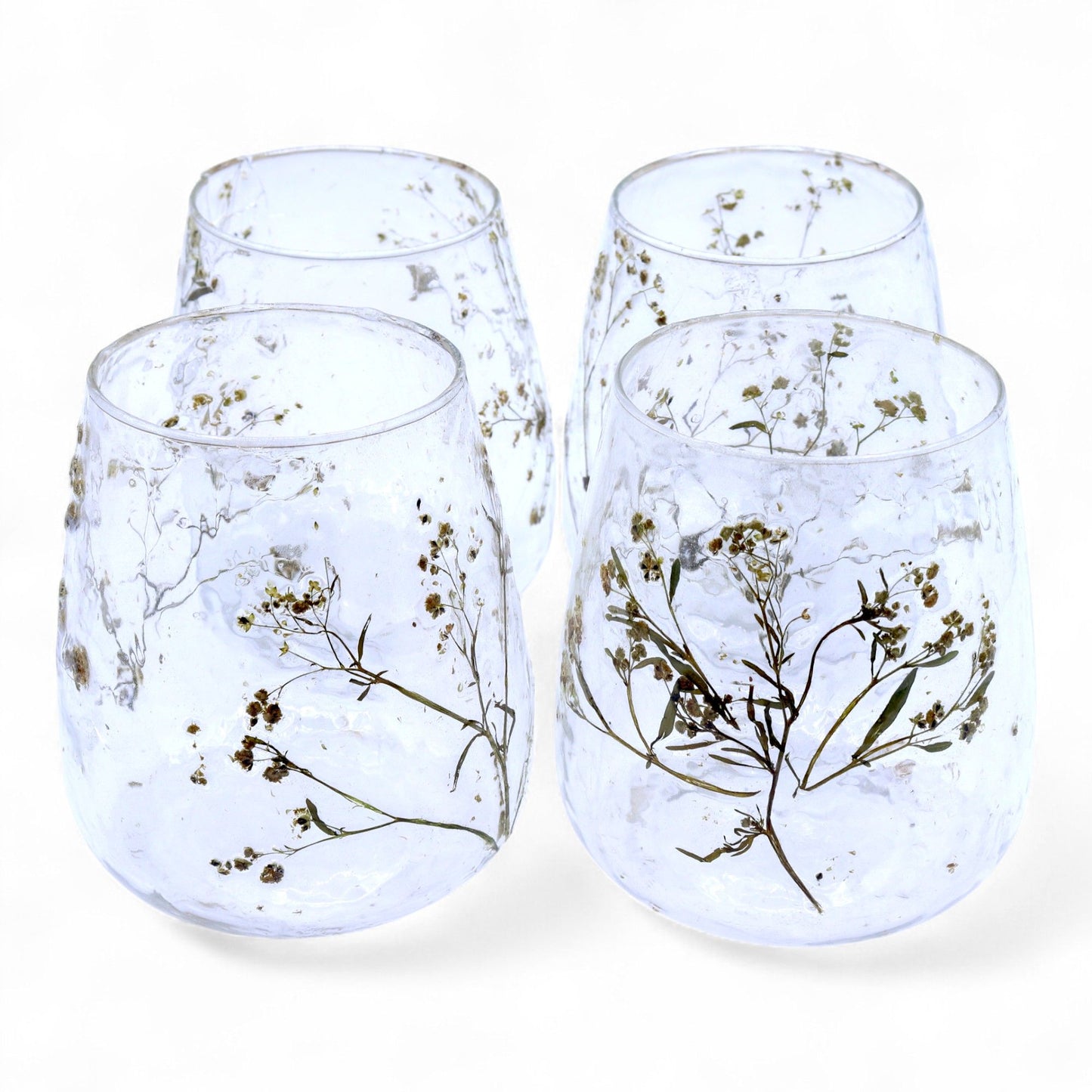 Natural Floral Glass - Short Vase and/or Candle Holder: Margarita