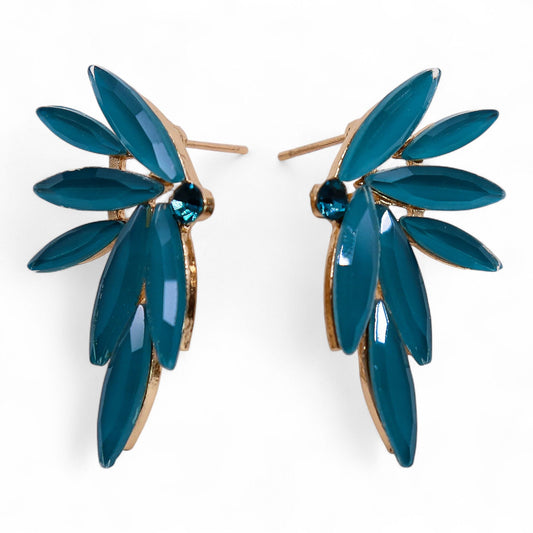 Nymph Aurora: Vintage Glass Faries Earrings - Teal Green