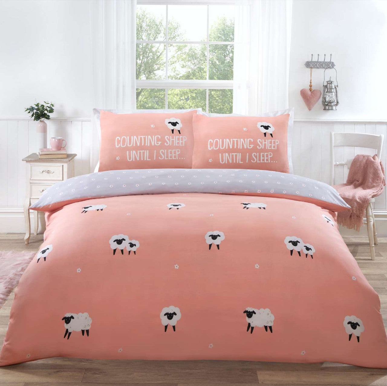 Counting Sheep Duvet Cover Set (Blue Or Pink/Blush) - Single, Double & King Available