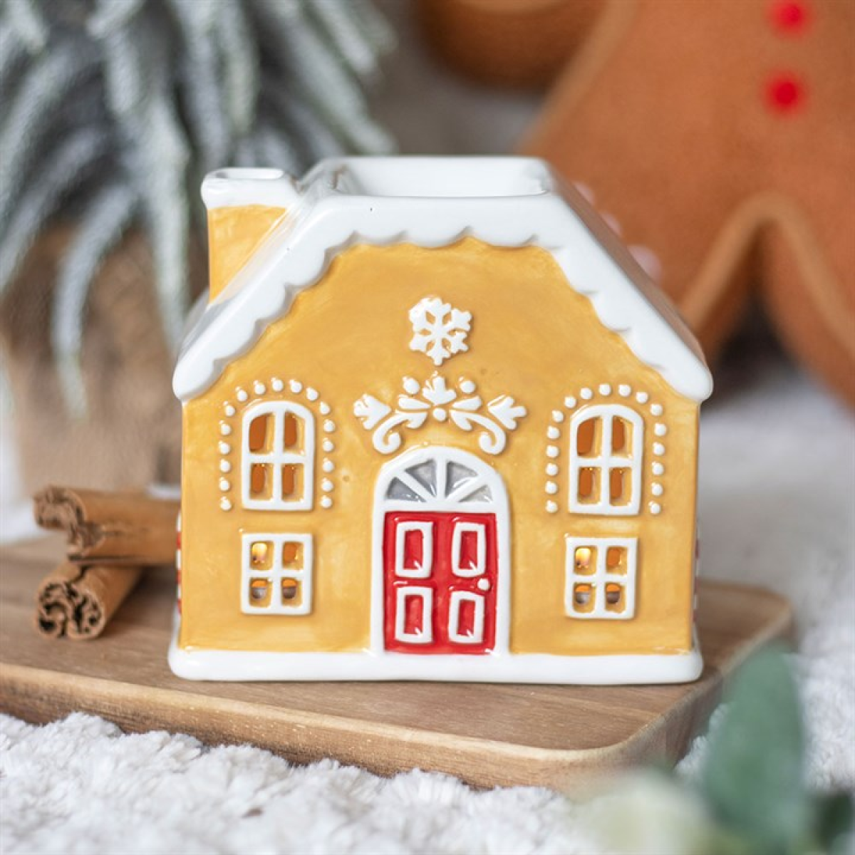 Christmas Candy Cane Gingerbread House Oil/Wax Melt Burner