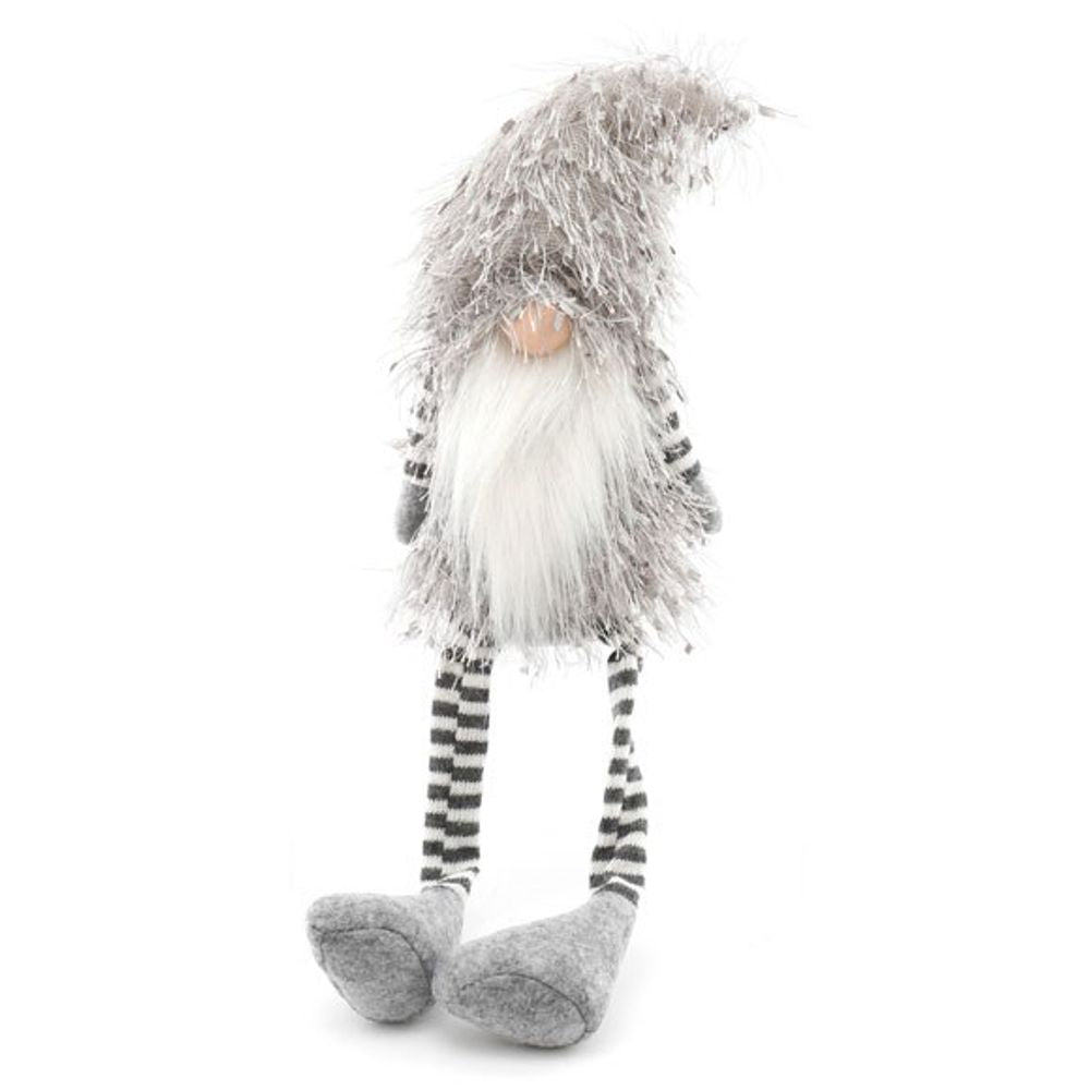 Christmas Grey Plush Santa Gonk with Dangly Legs