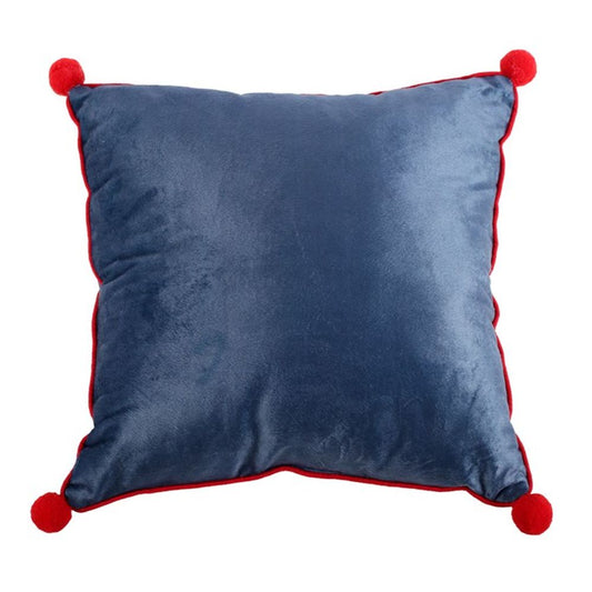 Square Gnome Print Cushion with Pom Poms (35cm)